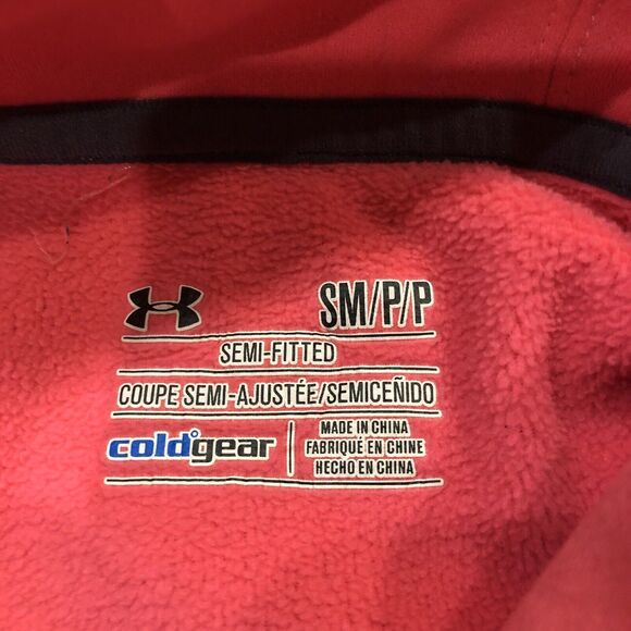 Under Armour Hoodie Womens S Pink Fitted Coldgear Logo Breast Cancer Awareness - Picture 3 of 12